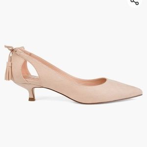 Suede kitten heels with side cut outs